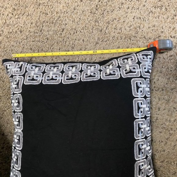 Rodeo Home pair of Black and Silver Greek Key pillows - Picture 10 of 13